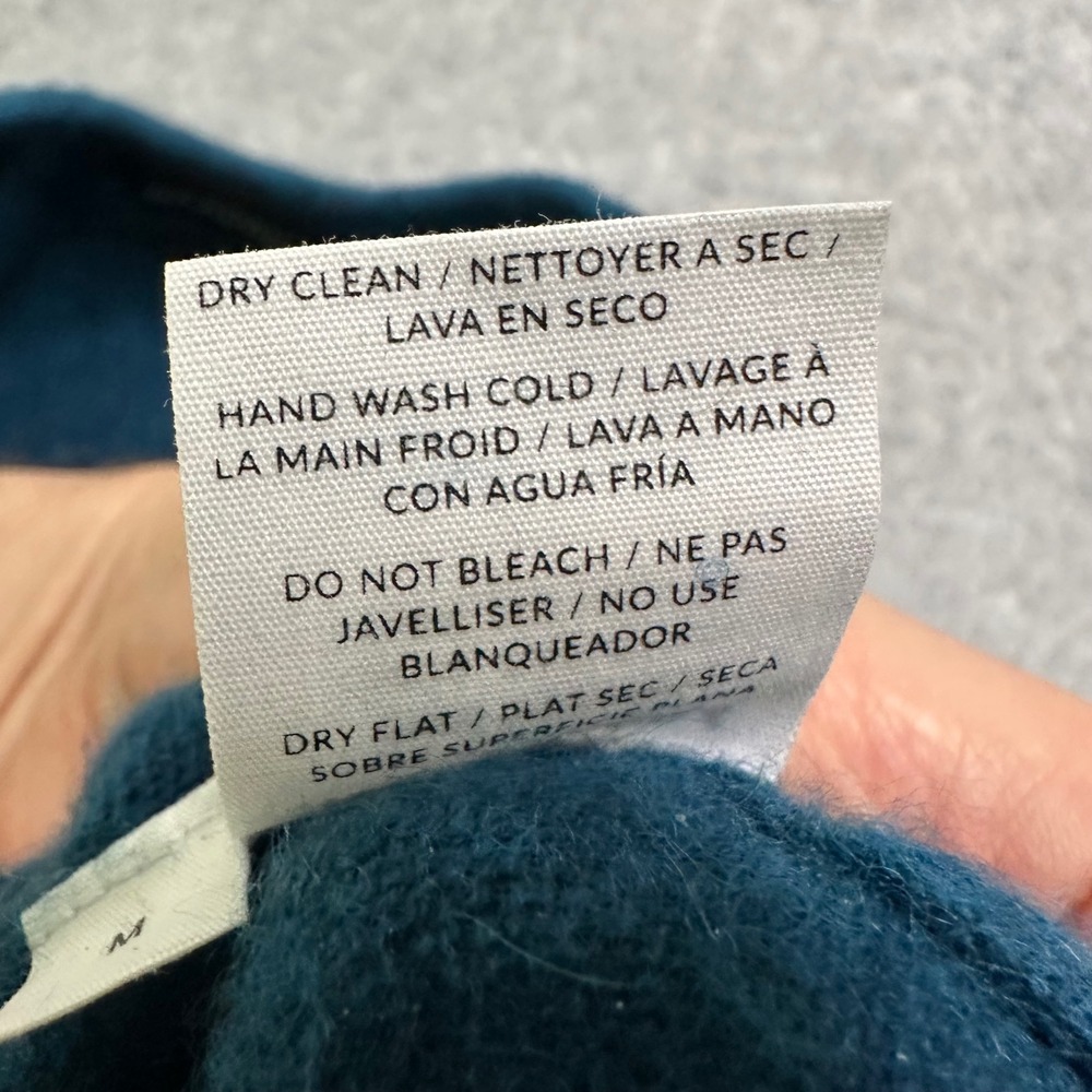 Naadam Mens Medium 100% Cashmere Crewneck Sweater Peacock Blue Teal RN145136 - Picture 7 of 7